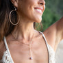 Makawao Lariat Necklace (Dark Pink Edison Pearl)