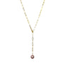 Makawao Lariat Necklace (Dark Pink Edison Pearl)