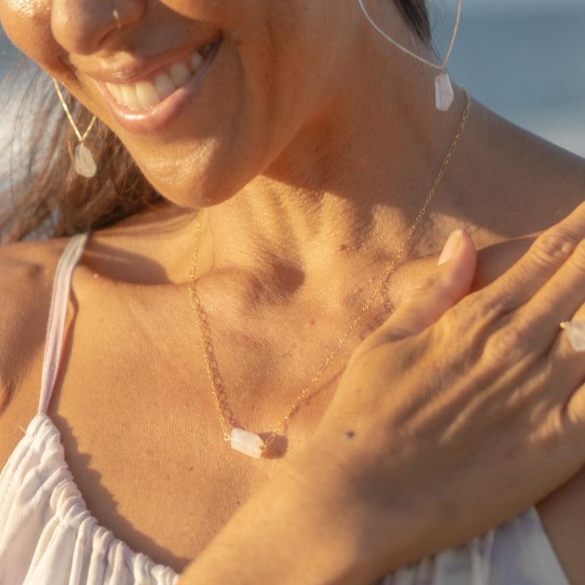 Infinity Raw Moonstone Necklace