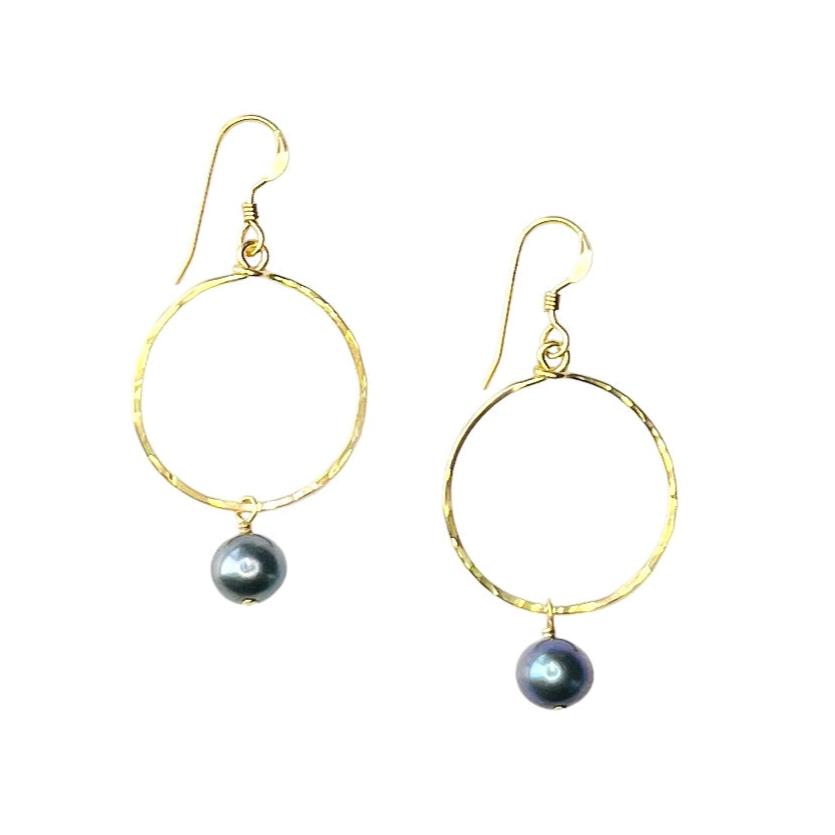 Eternity Hoops-Black Pearl