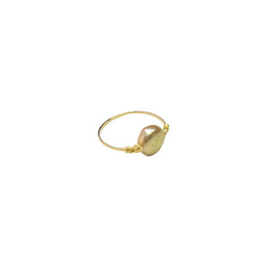 Champagne Coin Pearl Ring