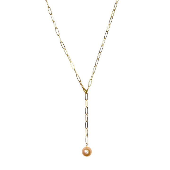 Makawao Lariat Necklace (Light Pink Edison Pearl)