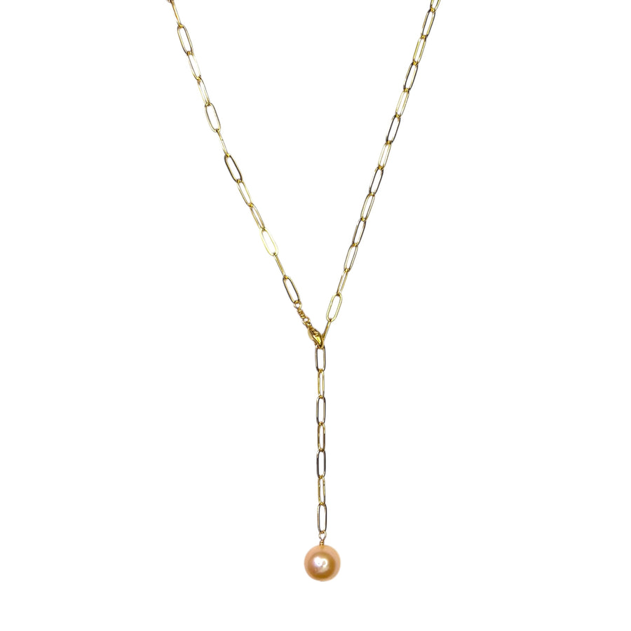Makawao Lariat Necklace (Light Pink Edison Pearl)
